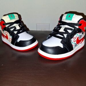 Nike Air Jordan 1 Mid SE Holiday Ugly Christmas Sweater DM1209 150 - SIZE 6C